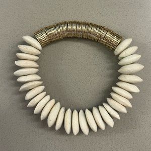 Gold and cream stone bracelet